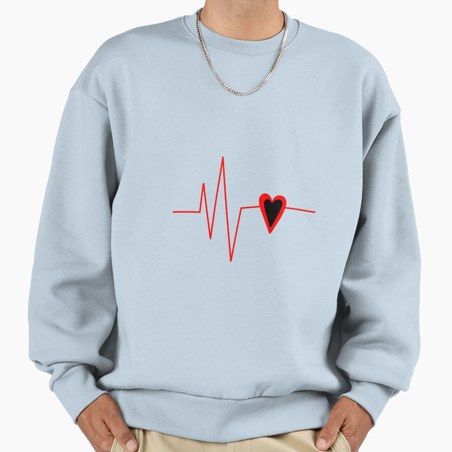 Valentines Day Heartbeat Sweatshirt - Novelty Apparel Unisex - T-Shirt, Sweatshirt, Hoodie