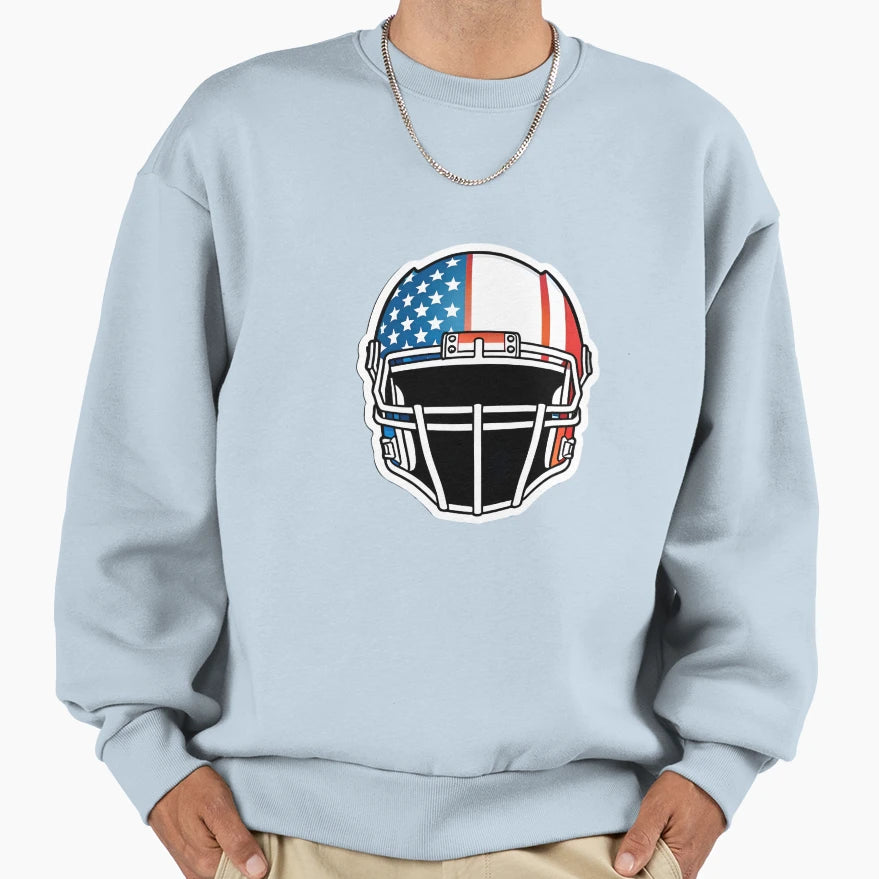 Usa American Football Helmet Sweatshirt - Novelty Apparel Men Women - T-Shirt, Sweatshirt, Hoodie