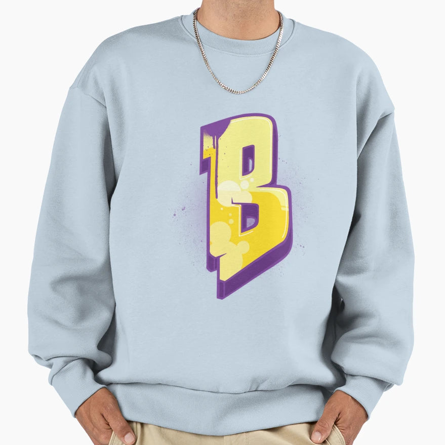 Letter B Graffiti Sweatshirt - Casual Everyday Wear Men Women - T-Shirt, Sweatshirt, Hoodie
