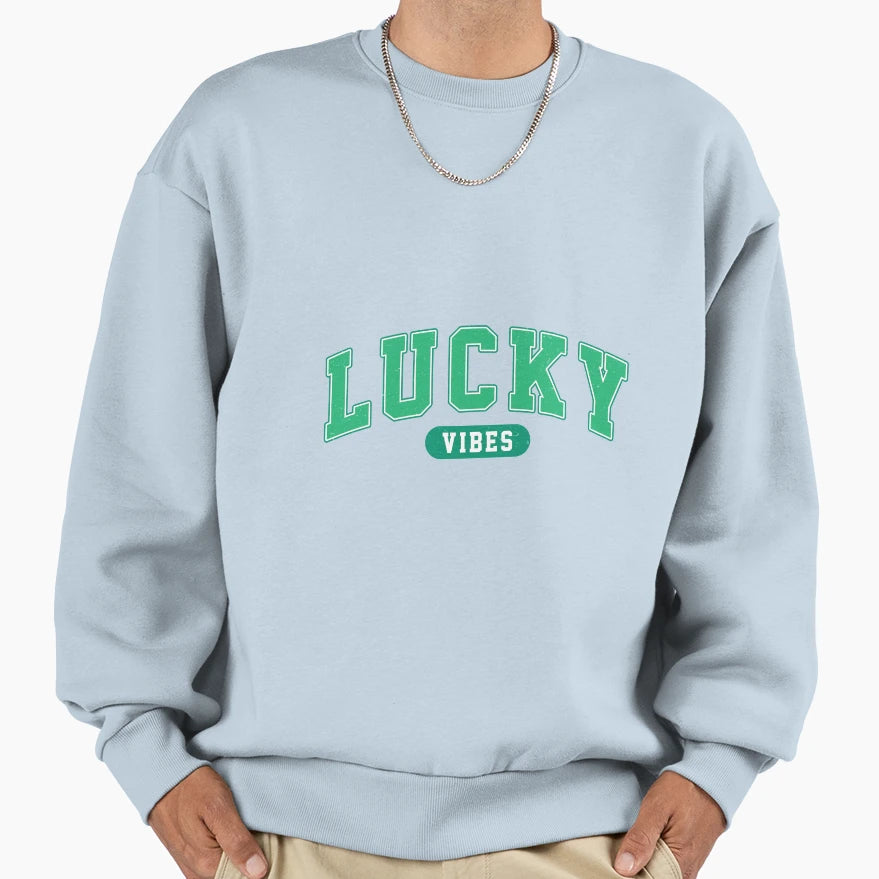 Lucky Vibes Lucky St Patricks Day Sweatshirt - Minimalist Print for Adults - T-Shirt, Sweatshirt, Hoodie