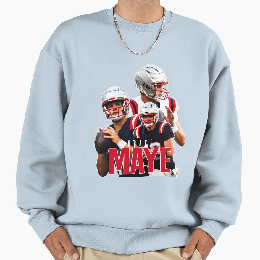 Drake Maye Football Maye Bootleg Sweatshirt - Trendy Graphic Unisex - T-Shirt, Sweatshirt, Hoodie
