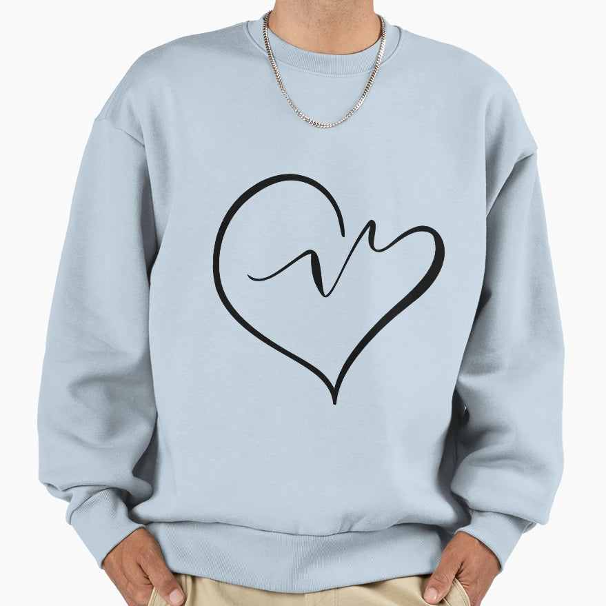 Heartbeat Sweatshirt - Casual Everyday Wear for Adults - T-Shirt, Sweatshirt, Hoodie