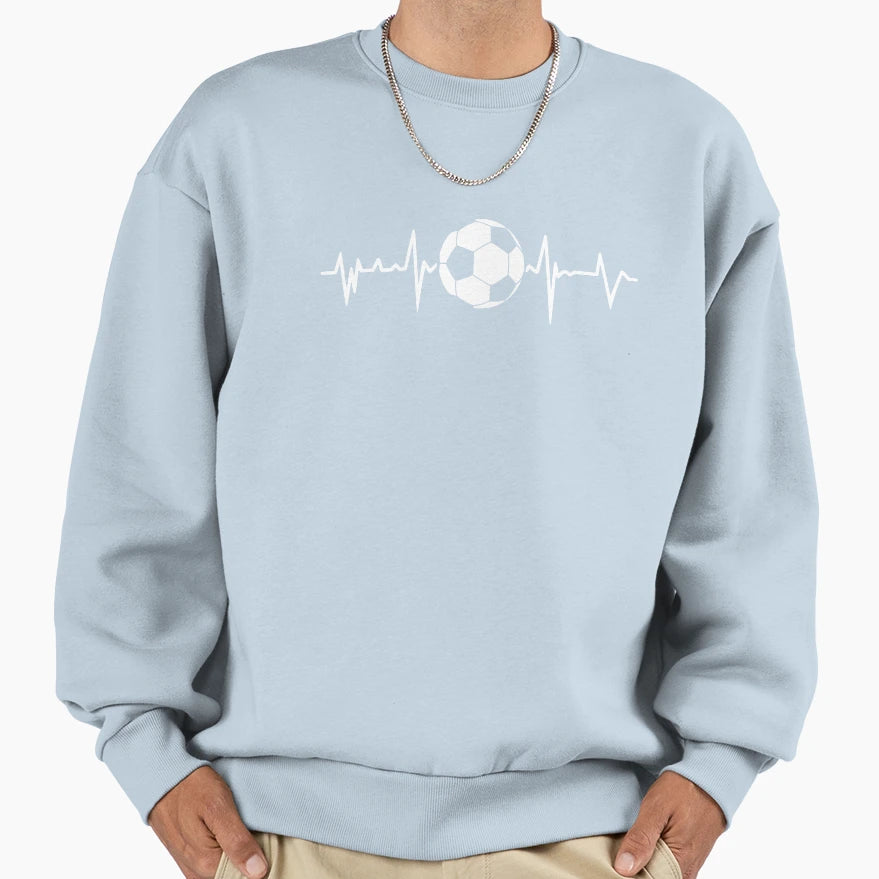 Heartbeat Soccer Sweatshirt - Trendy Graphic Unisex - T-Shirt, Sweatshirt, Hoodie