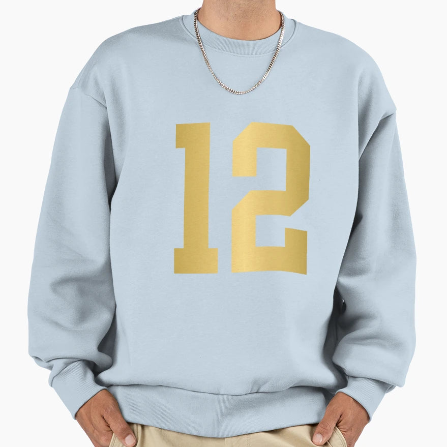 Golden Number 12 Sports Numbers Sweatshirt - Casual Everyday Wear Unisex - T-Shirt, Sweatshirt, Hoodie