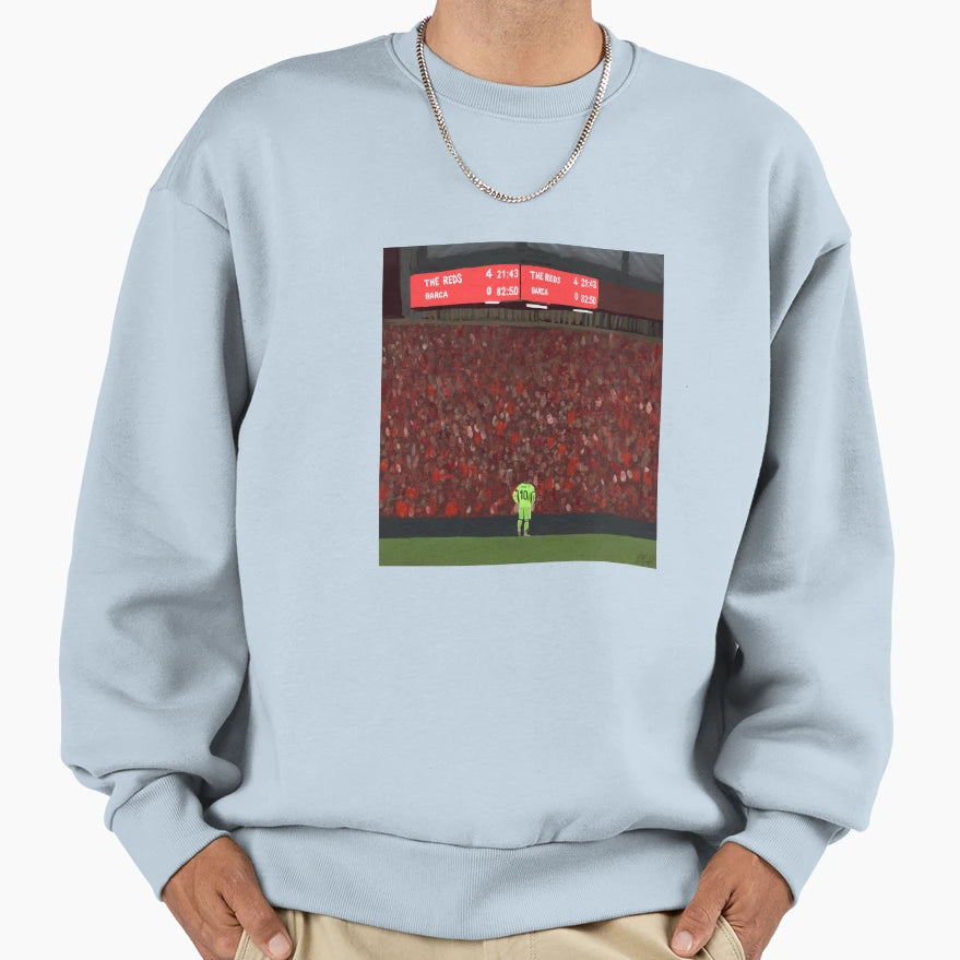 Liverpool 4 0 Barcelona Painting Sweatshirt - Novelty Apparel for Adults - T-Shirt, Sweatshirt, Hoodie