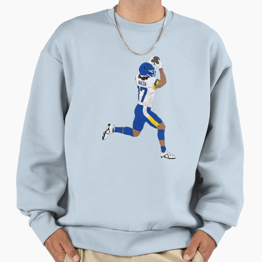 Puka Nacua Leaping Catch Sweatshirt - Casual Everyday Wear Unisex - T-Shirt, Sweatshirt, Hoodie