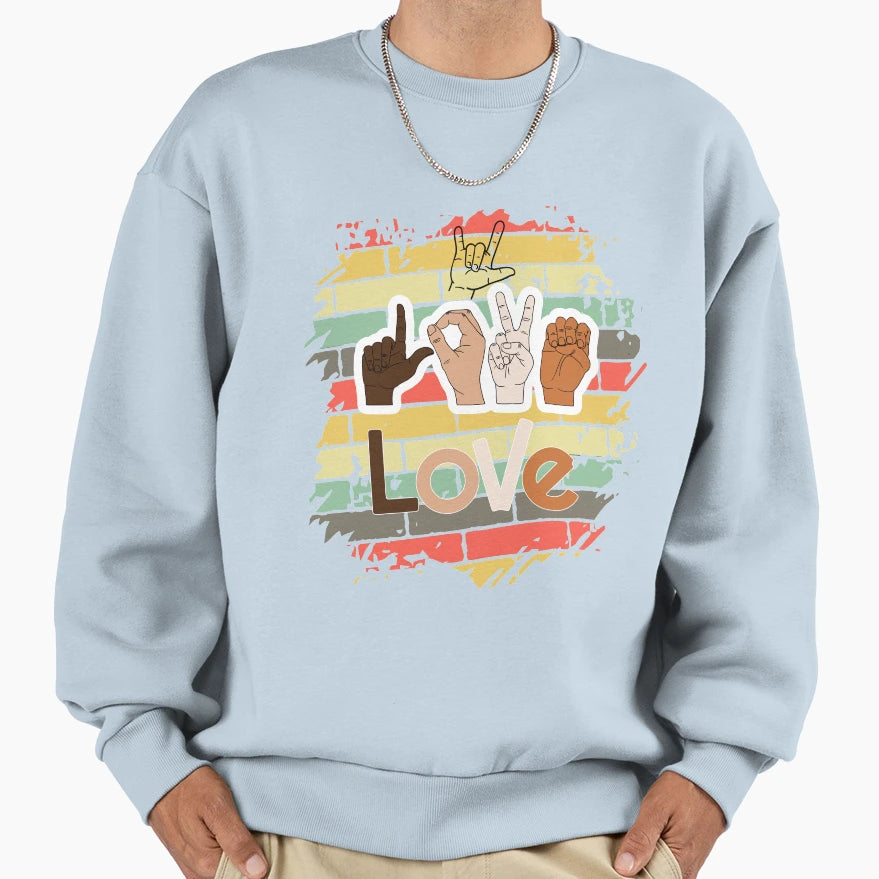 Love Asl Love Sign Language Ily T-Shirt - Minimalist Print for Adults - T-Shirt, Sweatshirt, Hoodie