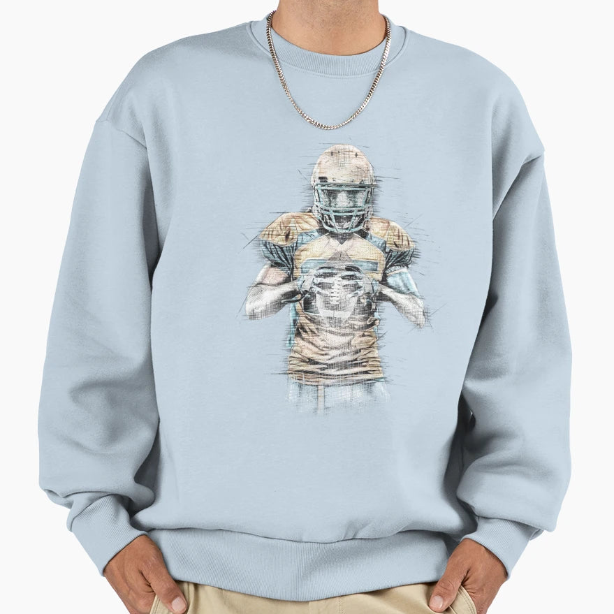 American Football Fine Art Sketch Sweatshirt - Fun Novelty Design Unisex - T-Shirt, Sweatshirt, Hoodie