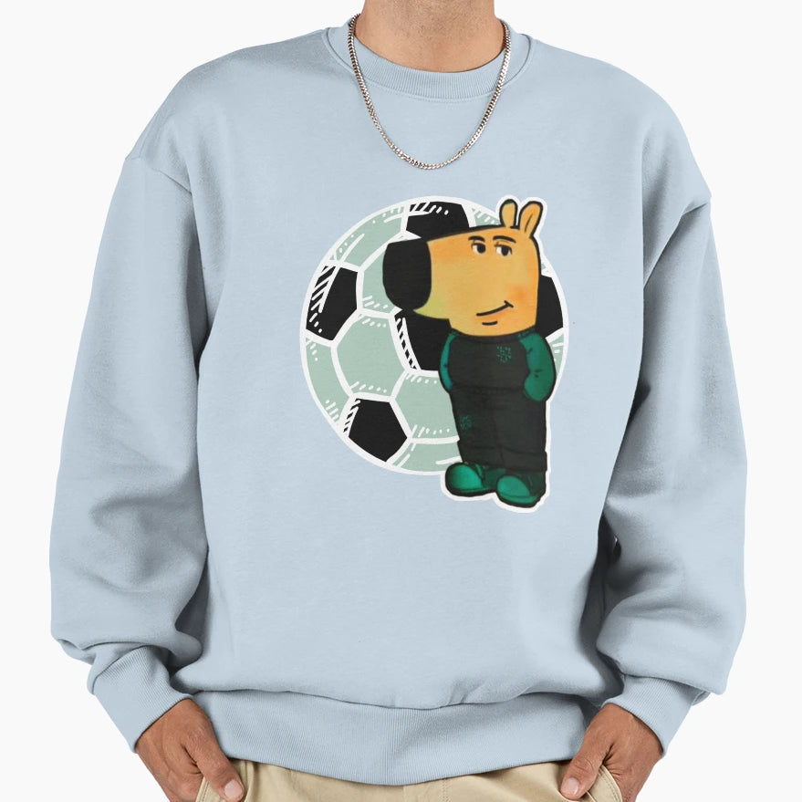 Chill Guy Meme Goat Football Sweatshirt - Unique Graphic Men Women - T-Shirt, Sweatshirt, Hoodie