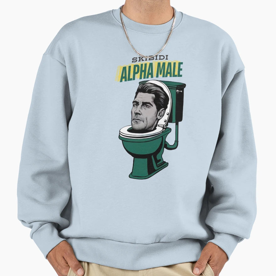 Skibidi Alpha Male Rule World Sweatshirt - Fun Novelty Design for Adults - T-Shirt, Sweatshirt, Hoodie