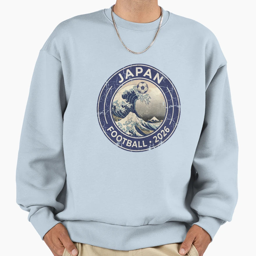 Japan 2026 Football Great Wave Sweatshirt - Minimalist Print Men Women - T-Shirt, Sweatshirt, Hoodie