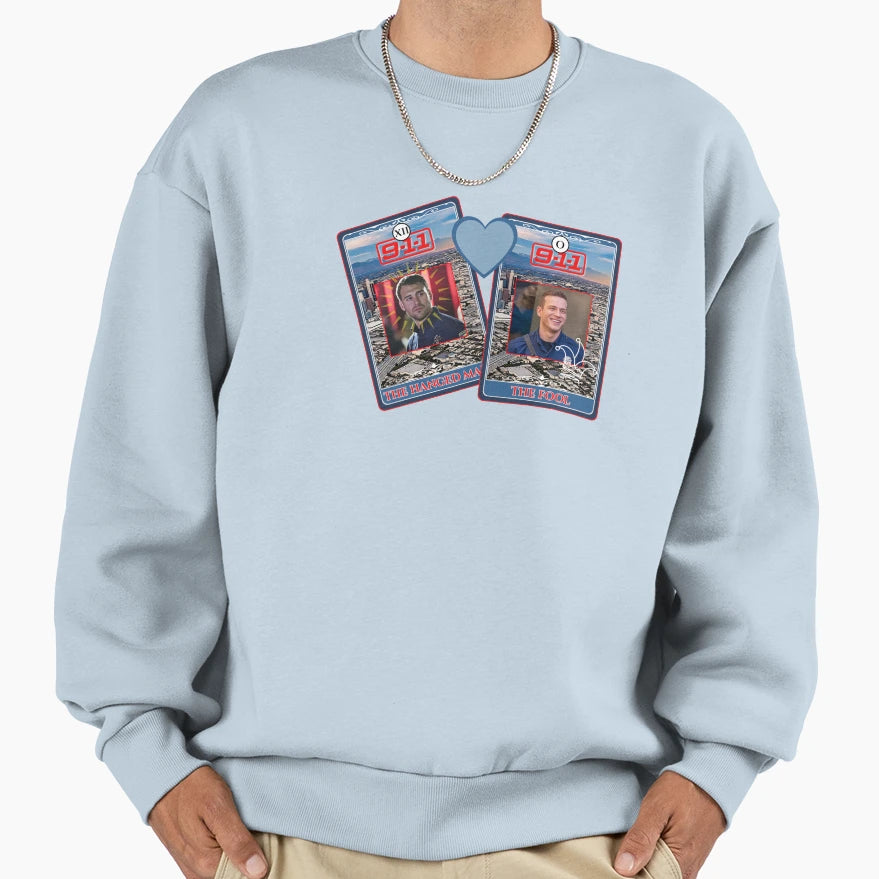 911 Tarot Card Set Eddie And Buck Sweatshirt - Unique Graphic Men Women - T-Shirt, Sweatshirt, Hoodie
