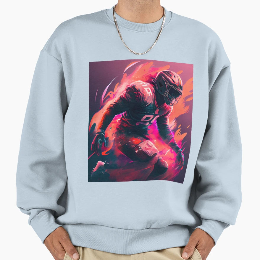 All Fired Up Charging American Football Sweatshirt - Graphic Print Unisex - T-Shirt, Sweatshirt, Hoodie
