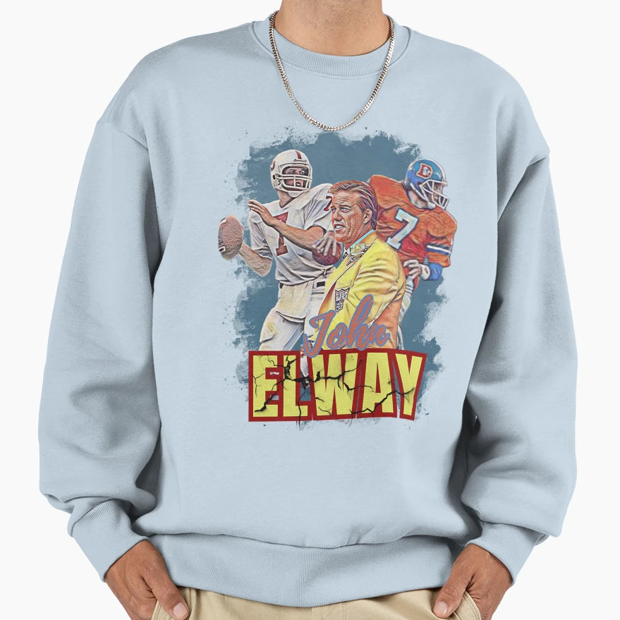 John Elway Fan Art Sweatshirt - Custom Art Print Unisex - T-Shirt, Sweatshirt, Hoodie