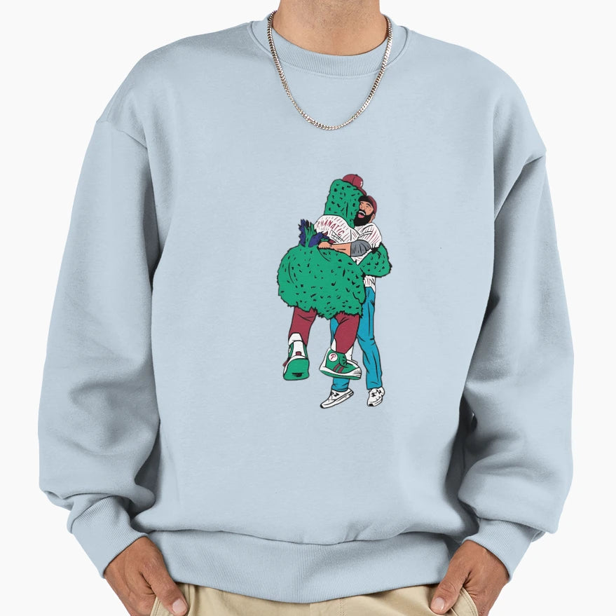 Phillie Phanatic Hug Me Sweatshirt - Aesthetic Graphic Unisex - T-Shirt, Sweatshirt, Hoodie