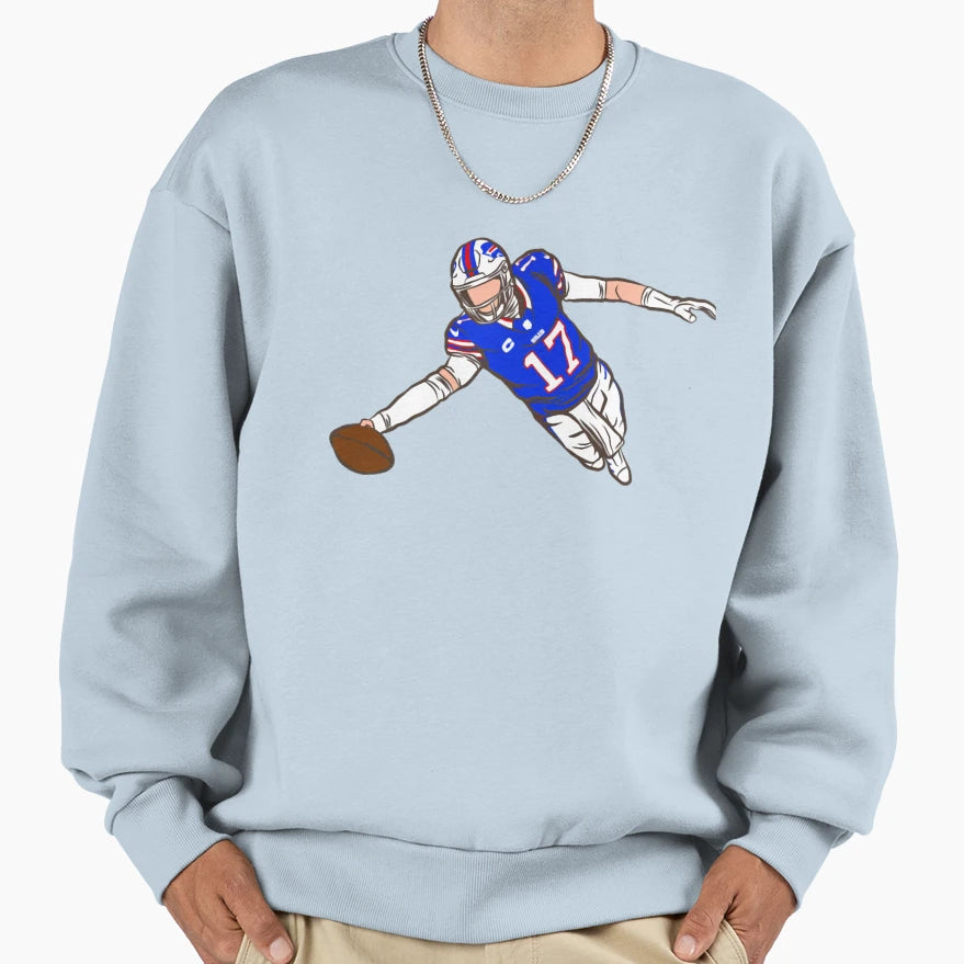 Josh Flying Allen Cartoon Sweatshirt - Aesthetic Graphic Unisex - T-Shirt, Sweatshirt, Hoodie