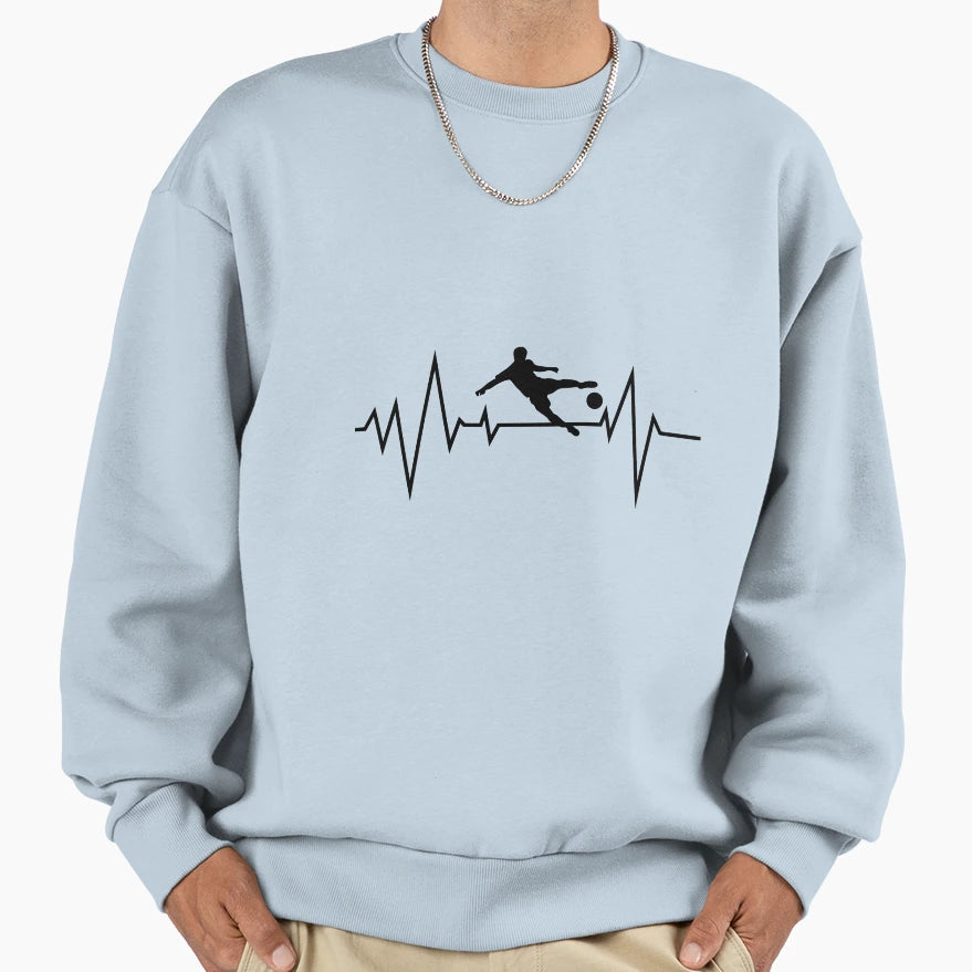 Soccer Heartbeat Sweatshirt - Minimalist Print for Adults - T-Shirt, Sweatshirt, Hoodie