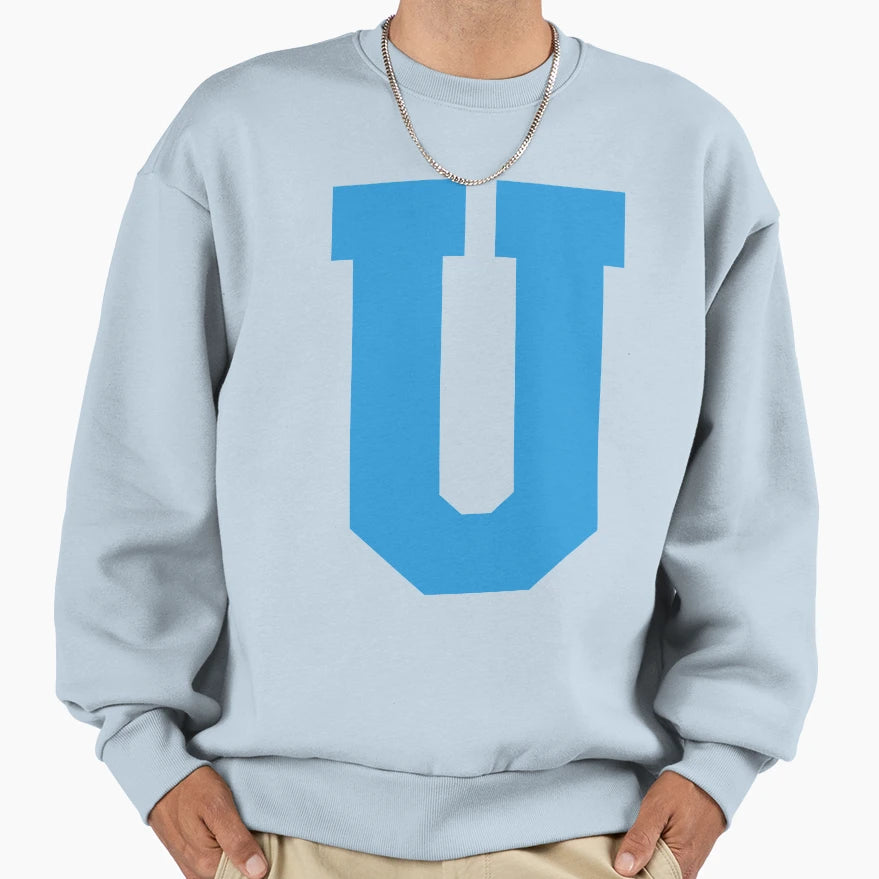 Alphabet Blue U Sports Letter U Sweatshirt - Fun Novelty Design for Adults - T-Shirt, Sweatshirt, Hoodie