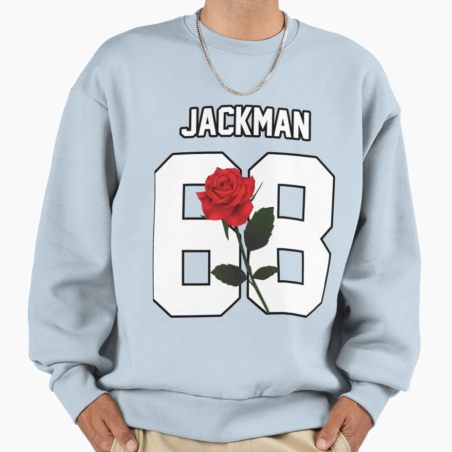 Hugh Jackman Rose Sweatshirt - Unique Graphic Unisex - T-Shirt, Sweatshirt, Hoodie