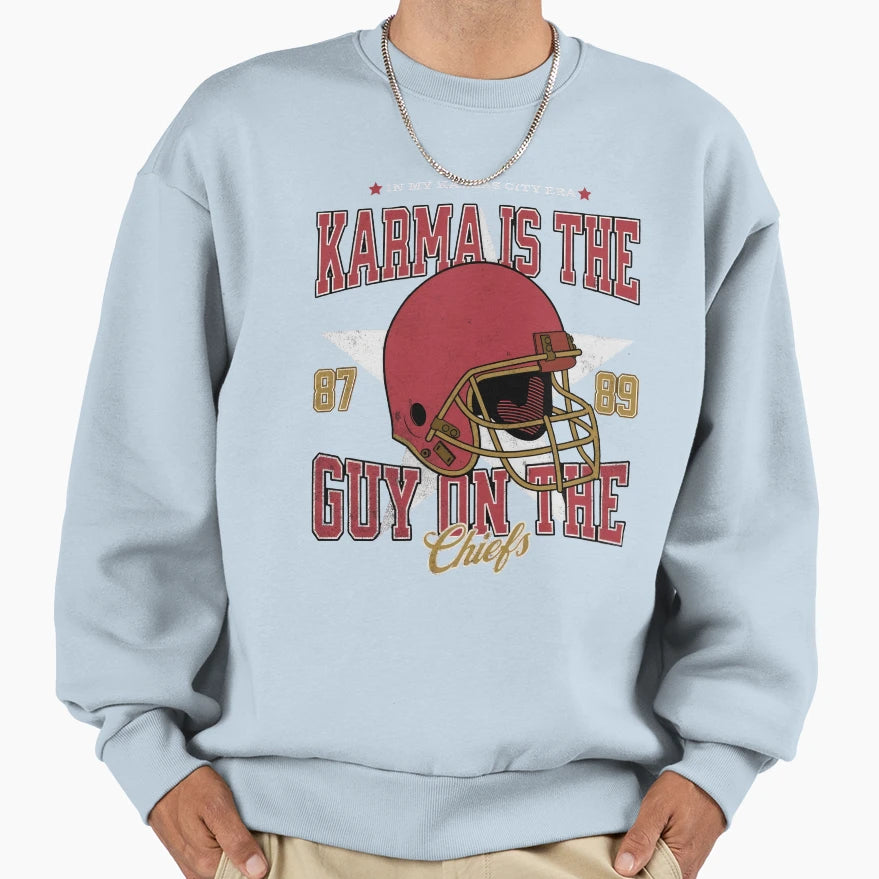 TK Karma Is Guy Chiefs Sweatshirt - Minimalist Print Men Women - T-Shirt, Sweatshirt, Hoodie