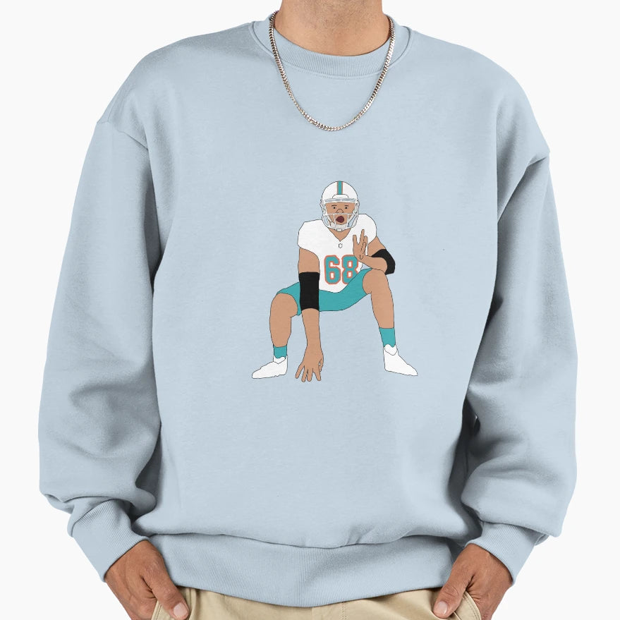 Miami Dolphins Robert Hunt Sweatshirt - Streetwear Style for Adults - T-Shirt, Sweatshirt, Hoodie