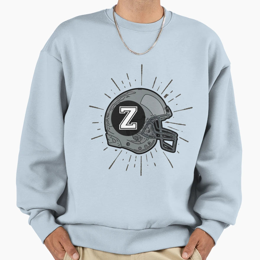 Monogram Z Football Helmet Sunburst Sweatshirt - Novelty Apparel Unisex - T-Shirt, Sweatshirt, Hoodie
