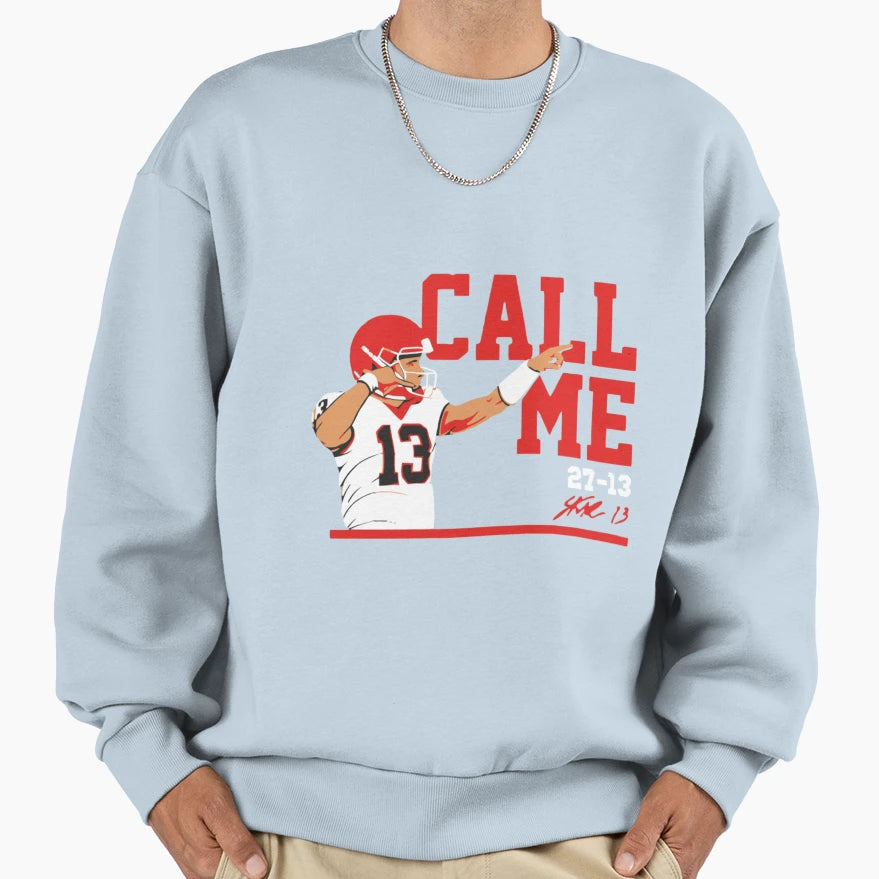 Stetson Bennett Call Me Sweatshirt - Minimalist Print for Adults - T-Shirt, Sweatshirt, Hoodie