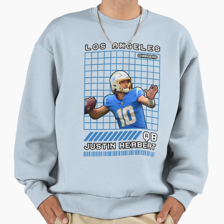 JH Qb Los Angeles Chargers Zombusterr Sweatshirt - Novelty Apparel Unisex - T-Shirt, Sweatshirt, Hoodie