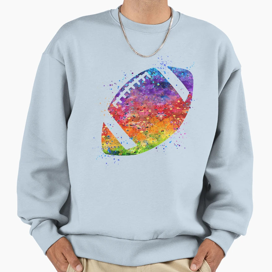 American Football Ball Colorful Sweatshirt - Minimalist Print Men Women - T-Shirt, Sweatshirt, Hoodie