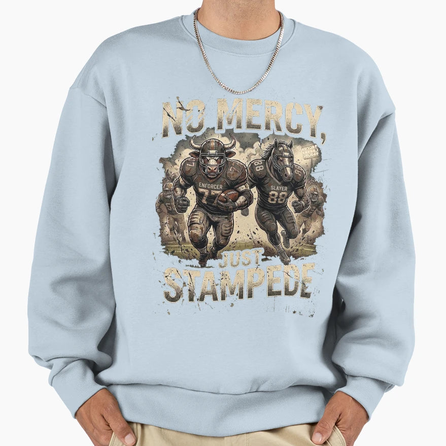 Gridiron Stampede No Mercy Football T-Shirt - Custom Art Print for Adults - T-Shirt, Sweatshirt, Hoodie
