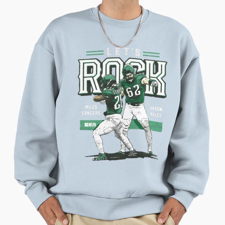 JK And Miles Sanders Lets Rock Sweatshirt - Casual Everyday Wear Unisex - T-Shirt, Sweatshirt, Hoodie