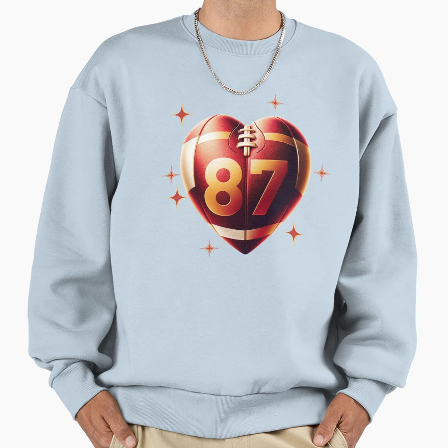 Heart Shaped Football 87 Sweatshirt - Fun Novelty Design Unisex - T-Shirt, Sweatshirt, Hoodie