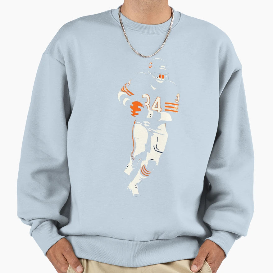 Walter Payton 34 Running Back Art Sweatshirt - Custom Art Print Men Women - T-Shirt, Sweatshirt, Hoodie