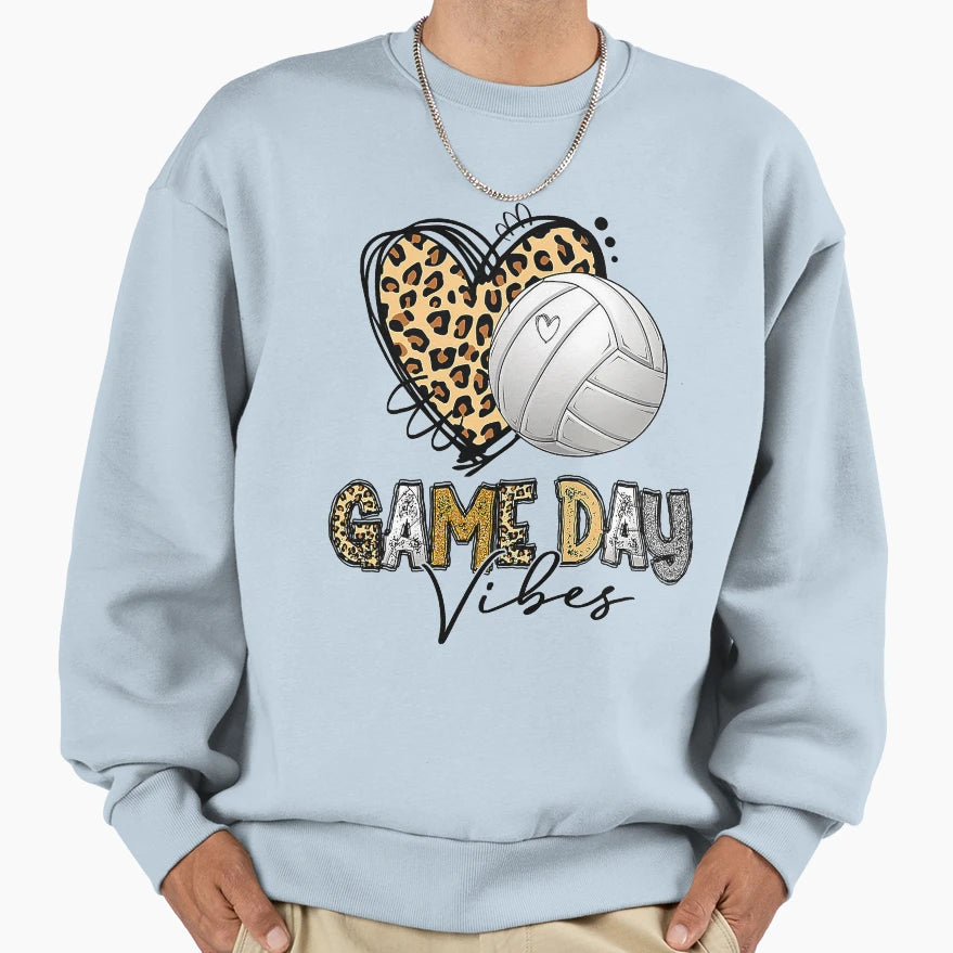 Bleached Volleyball Game Day Sweatshirt - Casual Everyday Wear Unisex - T-Shirt, Sweatshirt, Hoodie