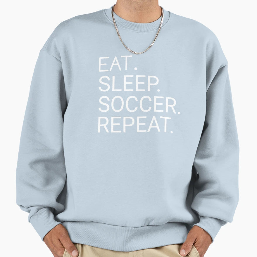 Funny Football Eat Sleep Football Repeat T-Shirt - Graphic Print Men Women - T-Shirt, Sweatshirt, Hoodie