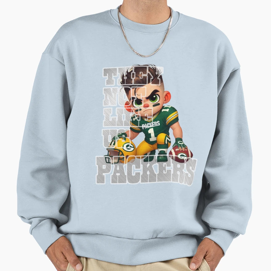 Green Bay Packers Graphicy Not Like Us Sweatshirt - Minimalist Print Unisex - T-Shirt, Sweatshirt, Hoodie