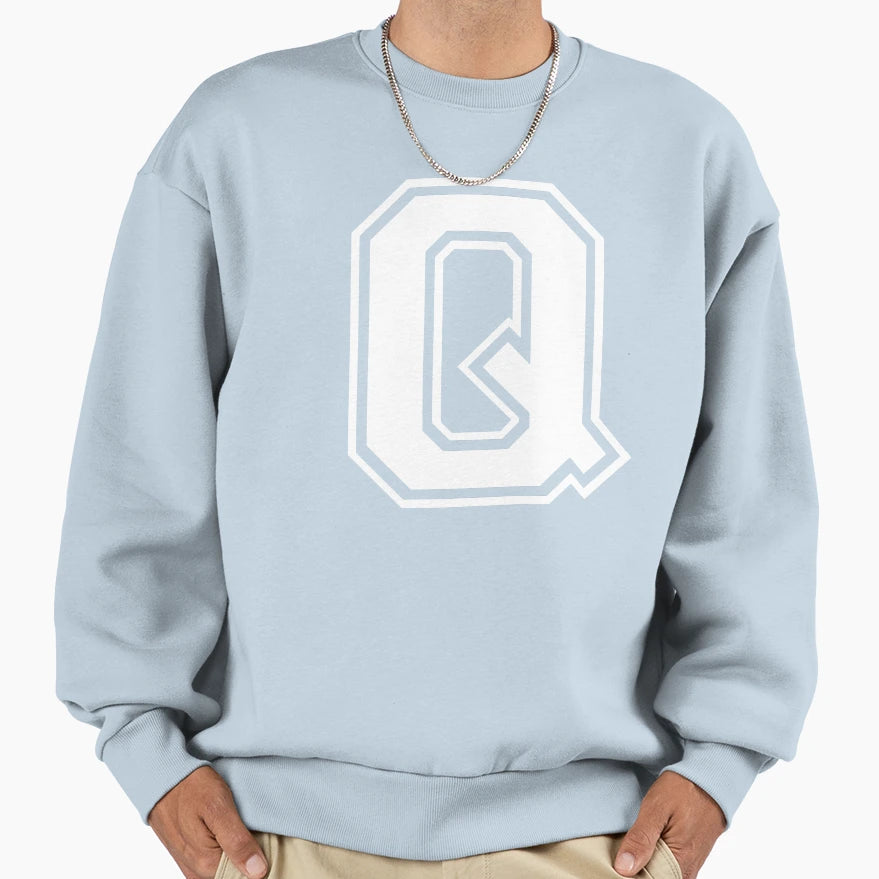 Letter Q Alphabet Sweatshirt - Unique Graphic Men Women - T-Shirt, Sweatshirt, Hoodie