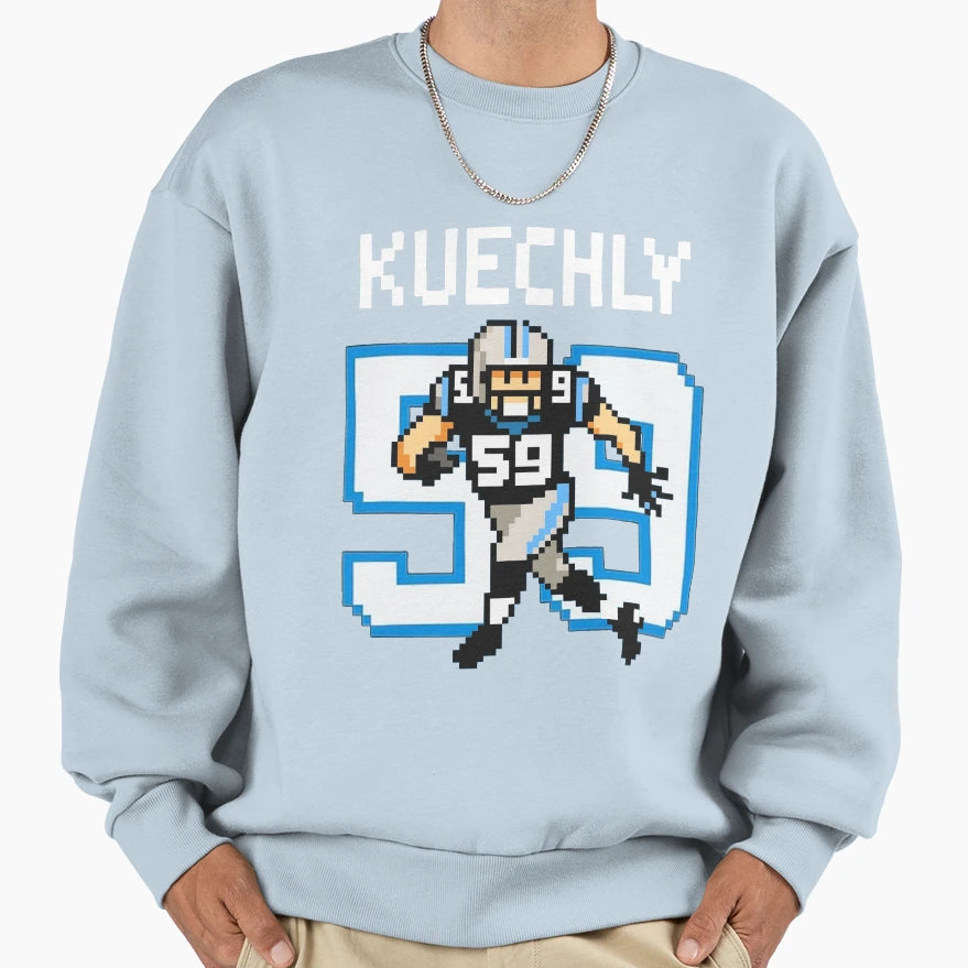 Luke Kuechly 8 Bit Pixel Art Sweatshirt - Aesthetic Graphic Unisex - T-Shirt, Sweatshirt, Hoodie
