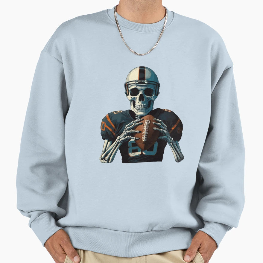 Halloween Skeleton American Football Sweatshirt - Graphic Print Men Women - T-Shirt, Sweatshirt, Hoodie