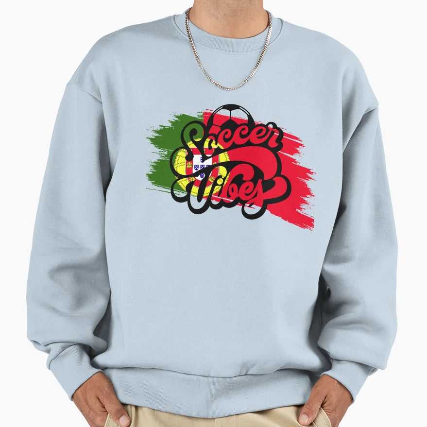 Soccer Vibes Portugal Sweatshirt - Unique Graphic Men Women - T-Shirt, Sweatshirt, Hoodie