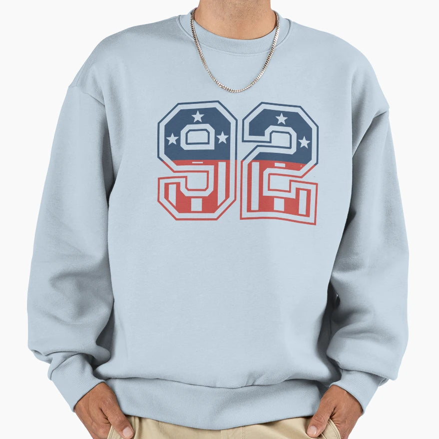 Number 92 Usa Sweatshirt - Casual Everyday Wear Unisex - T-Shirt, Sweatshirt, Hoodie