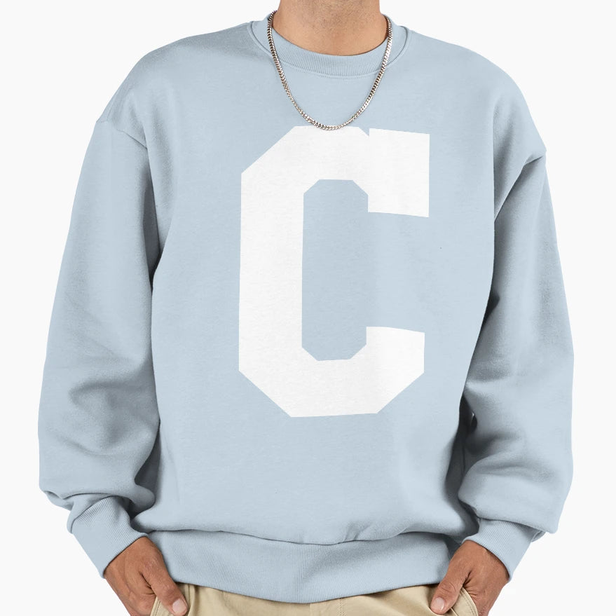 Alphabet White C Sports Letter C Sweatshirt - Fun Novelty Design Unisex - T-Shirt, Sweatshirt, Hoodie