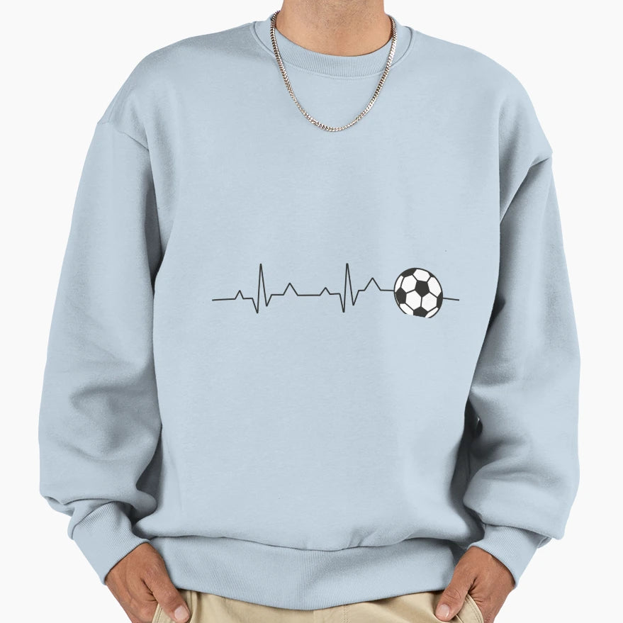 Soccer Heart Beat Sweatshirt - Minimalist Print for Adults - T-Shirt, Sweatshirt, Hoodie