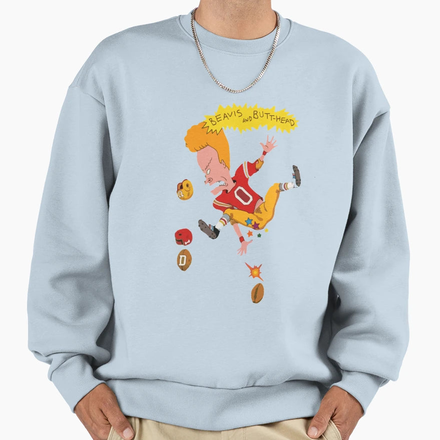 Beavis Play Soccer Cartoon Sweatshirt - Minimalist Print Unisex - T-Shirt, Sweatshirt, Hoodie
