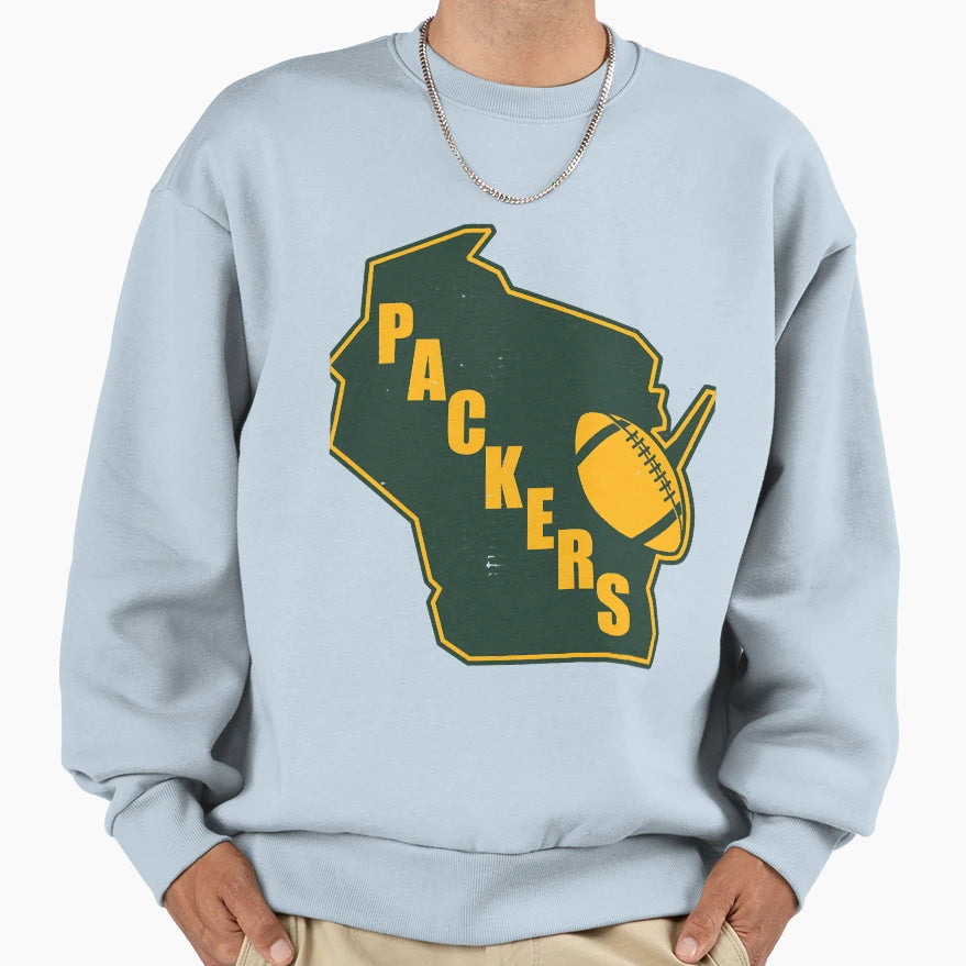 Green Bay Packers State Outline Sweatshirt - Unique Graphic Unisex - T-Shirt, Sweatshirt, Hoodie