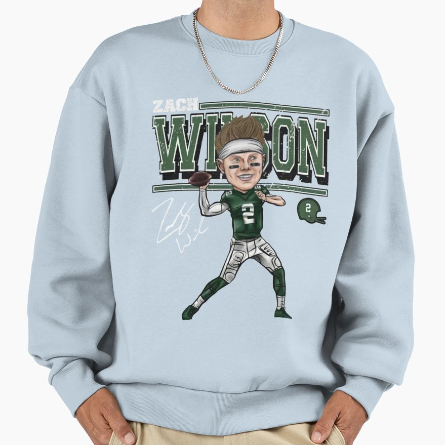 Zach Wilson Carton Sweatshirt - Fun Novelty Design Men Women - T-Shirt, Sweatshirt, Hoodie