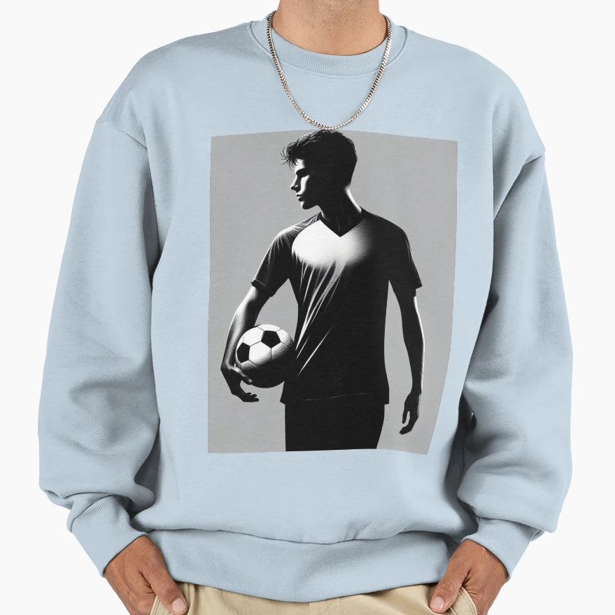 Soccer Player Standing Ball Sweatshirt - Trendy Graphic Men Women - T-Shirt, Sweatshirt, Hoodie