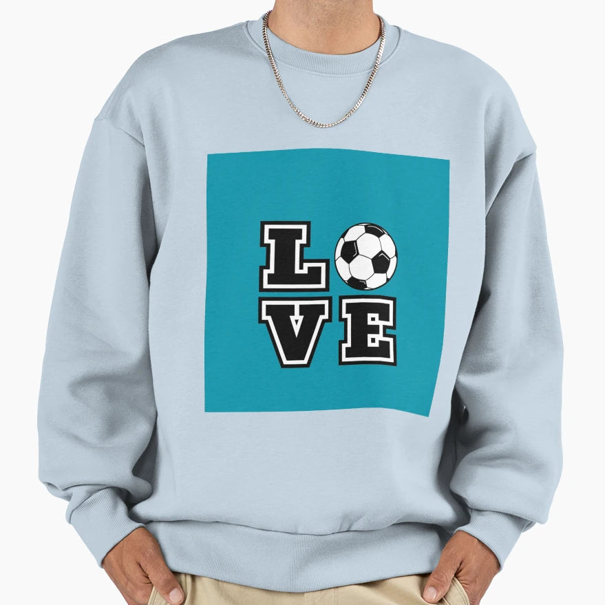 I Love Soccer Text Chiffon Sweatshirt - Aesthetic Graphic Unisex - T-Shirt, Sweatshirt, Hoodie