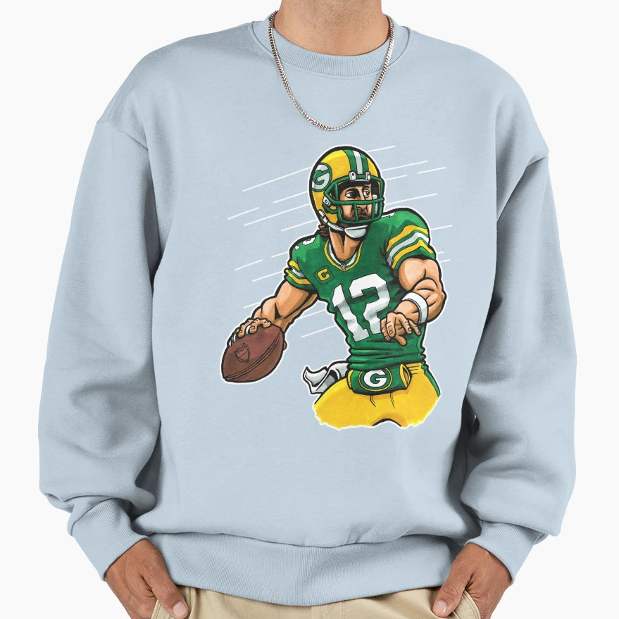 Rodgers Qb Yellow Sweatshirt - Unique Graphic for Adults - T-Shirt, Sweatshirt, Hoodie