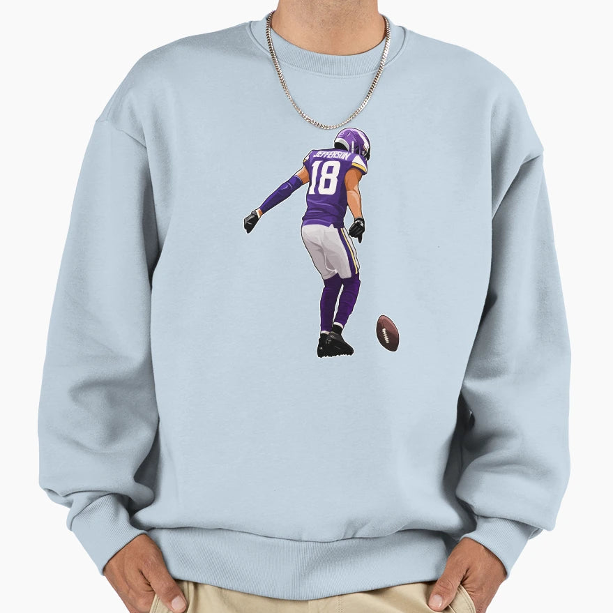 JJ No 18 Celebrate Touchdown Sweatshirt - Casual Everyday Wear Men Women - T-Shirt, Sweatshirt, Hoodie